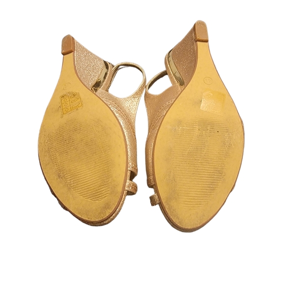 Champagne dressy wedge sandal - Picture 4 of 4